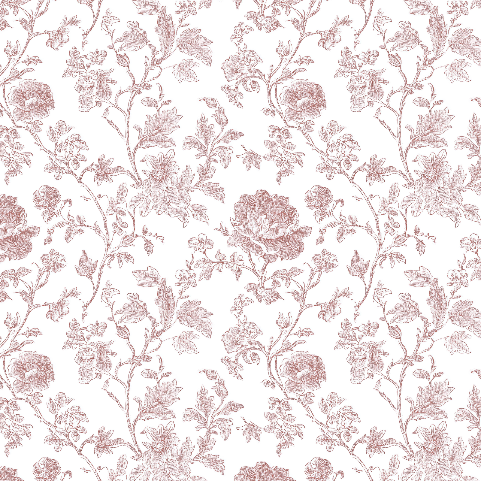 Tissu Toile de Jouy Fleurs Marie, 11 tissus au choix