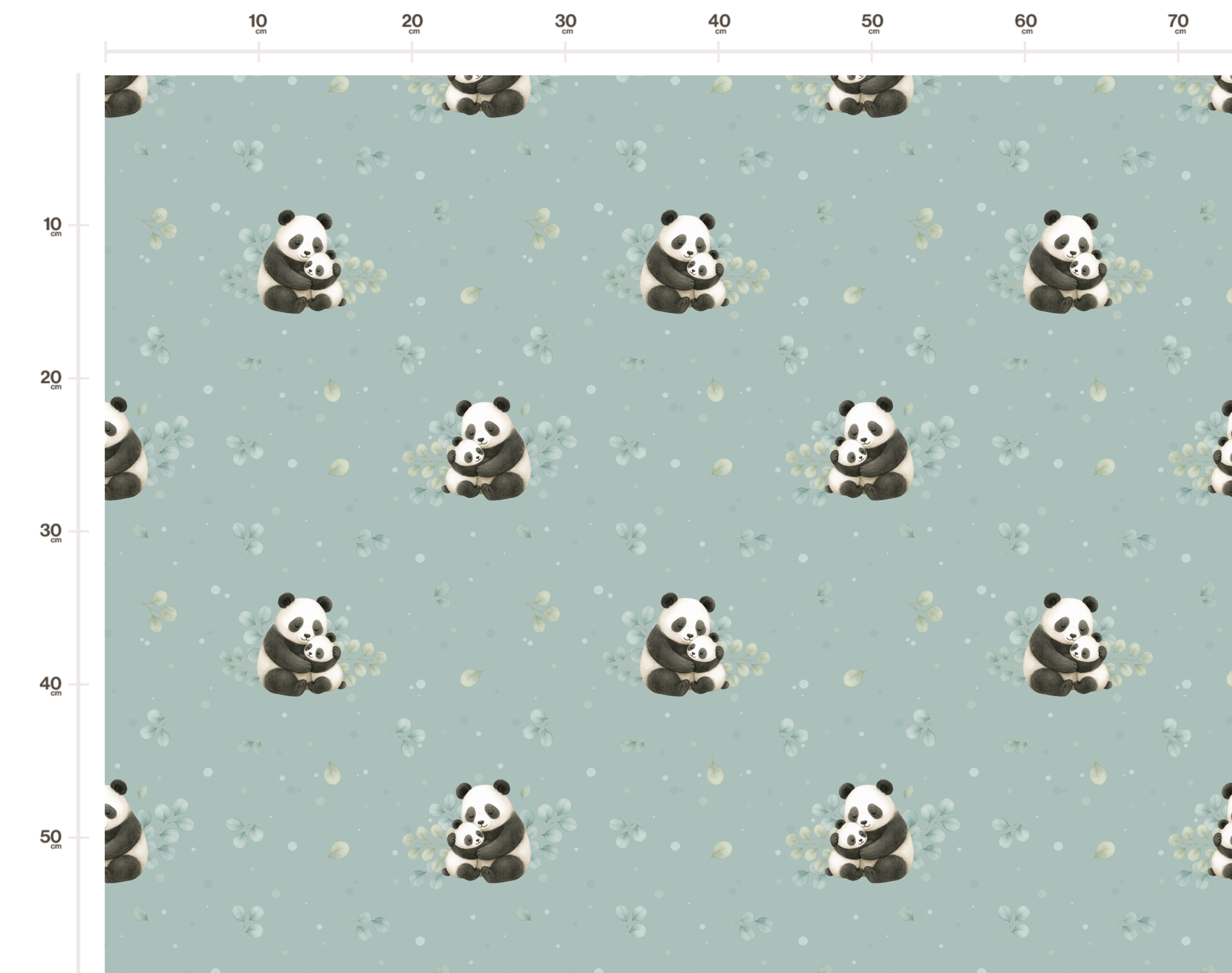 Tissu Imprimé Panda Bébé Eucalyptus Vert, 11 tissus au choix – Image 2
