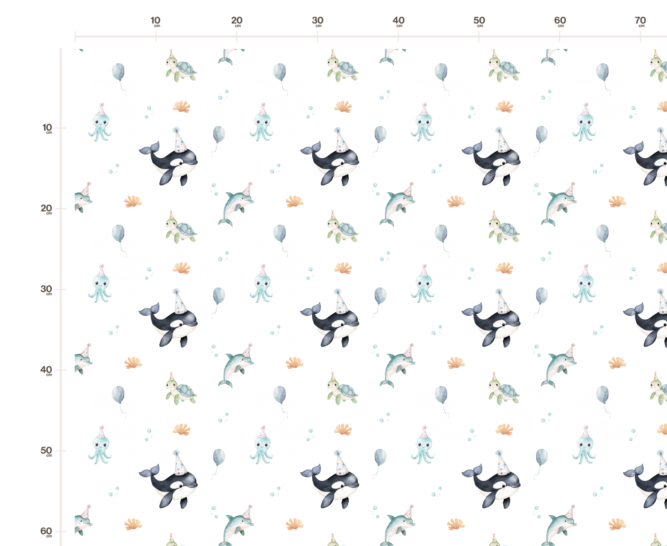 Tissu Imprimé Mer Animaux Anniversaire, 11 tissus au choix – Image 2