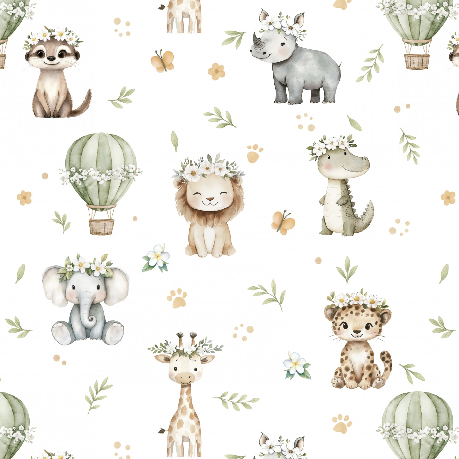 Tissu Imprimé Savane Ballons Et Fleurs, 11 tissus au choix